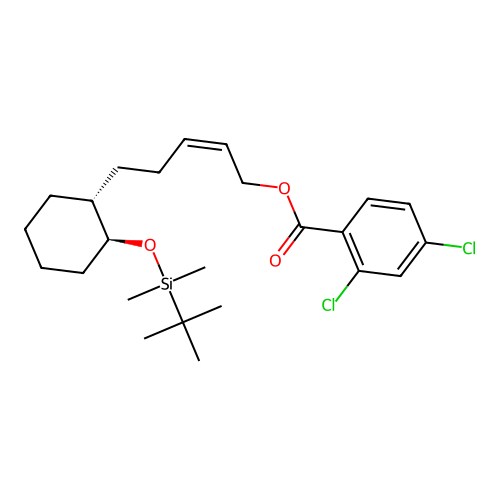 ((Z)-5-((1R,2S)-2-(tert-Butyl(dimethyl)silyl)oxycyclohexyl)pent-2-enyl) 2,4-dichlorobenzoate structure