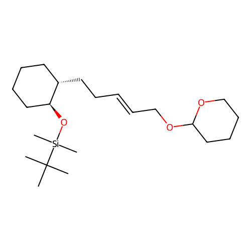 Silane, (1,1-dimethylethyl)dimethyl((2-(5-((tetrahydro-2H-pyran-2-yl)oxy)-3-pentenyl)cyclohexyl)oxy)-, (1alpha,2beta(E))- structure