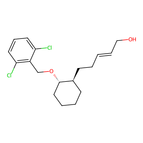 2-Penten-1-ol, 5-(2-((2,6-dichlorophenyl)methoxy)cyclohexyl)-, (1alpha(E),2beta)- structure