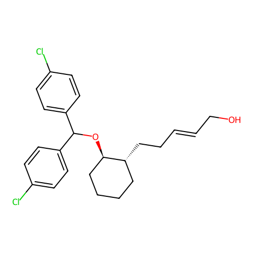 2-Penten-1-ol, 5-(2-(bis(4-chlorophenyl)methoxy)cyclohexyl)-, (1alpha(E),2beta)- structure
