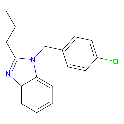 1-[(4-Chlorophenyl)methyl]-2-propylbenzimidazole structure