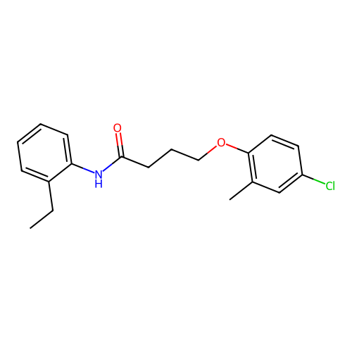 4-(4-chloro-2-methylphenoxy)-N-(2-ethylphenyl)butanamide structure