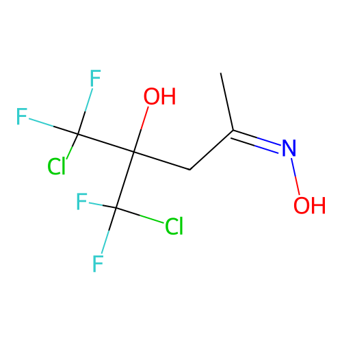 2-Pentanone, 5-chloro-4-(chlorodifluoromethyl)-5,5-difluoro-4-hydroxy-, oxime structure