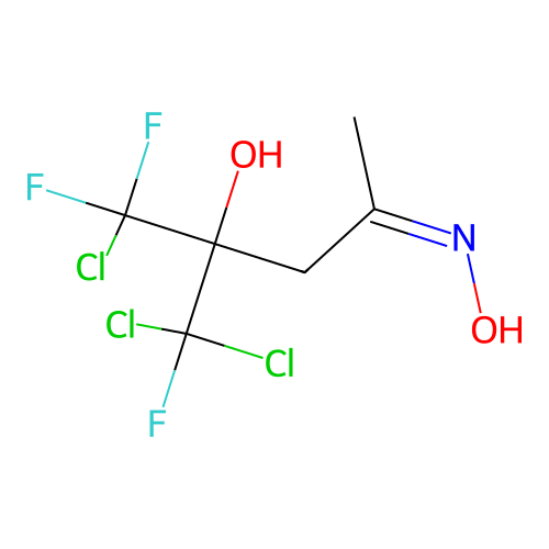 2-Pentanone, 4-chlorodifluoromethyl-5,5-dichloro-5-fluoro-4-hydroxy-, oxime structure