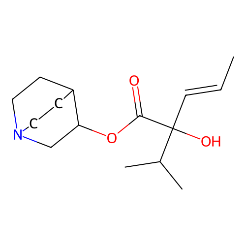 3-Pentenoic acid, 2-hydroxy-2-isopropyl-, 3-quinuclidinyl ester structure