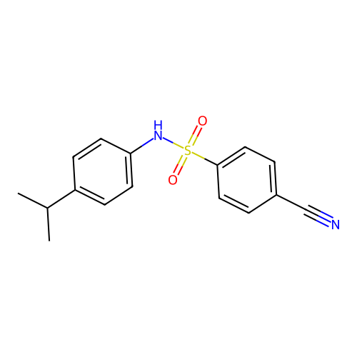 4-cyano-N-(4-propan-2-ylphenyl)benzenesulfonamide structure