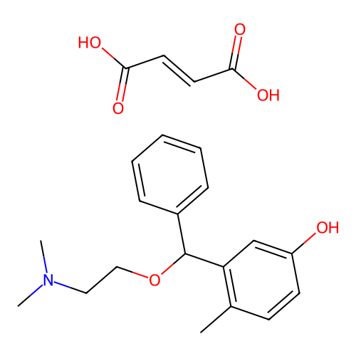 Phenol, 3-(alpha-(2-(dimethylamino)ethoxy)benzyl)-4-methyl-, fumarate structure