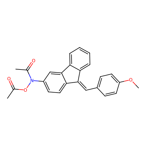 N,O-Diacetyl-N-(9-(p-methoxybenzylidene)fluoren-3-yl)hydroxylamine structure