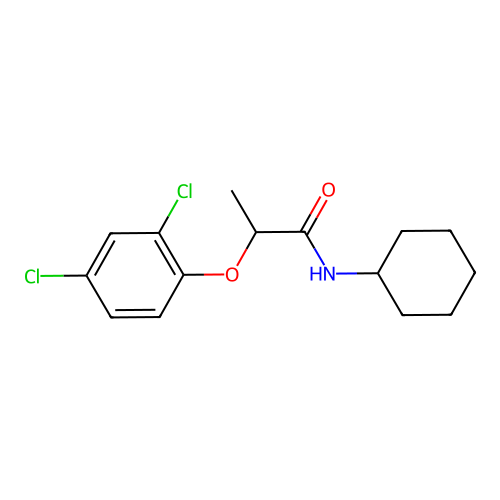 N-cyclohexyl-2-(2,4-dichlorophenoxy)propanamide structure