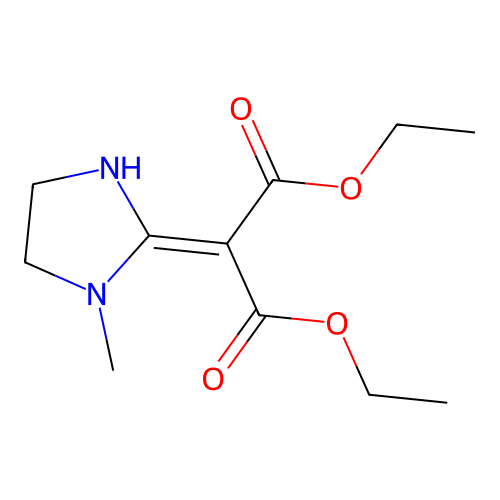 Diethyl 2-(1-methylimidazolidin-2-ylidene)propanedioate structure