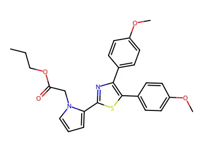 Propyl 2-(4,5-bis(4-methoxyphenyl)-2-thiazolyl)-1H-pyrrole-1-acetate structure