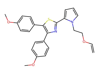 Thiazole, 4,5-bis(4-methoxyphenyl)-2-(1-((ethenyloxy)ethyl)-1H-pyrrol-2-yl)- structure