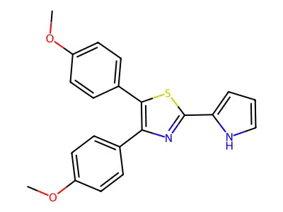Thiazole, 4,5-bis(4-methoxyphenyl)-2-(1H-pyrrol-2-yl)- structure