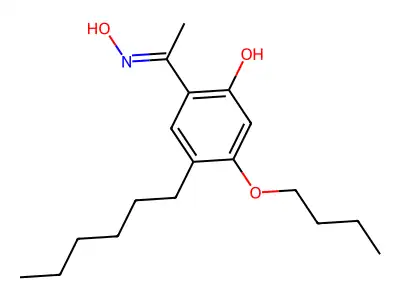 Ethanone, 1-(4-butoxy-5-hexyl-2-hydroxyphenyl)-, oxime structure