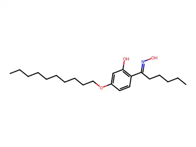 1-Hexanone, 1-[4-(decyloxy)-2-hydroxyphenyl]-, oxime structure