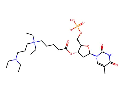 5'-Thymidylic acid, 3'-(5-((3-(diethylamino)propyl)diethylammonio)pentanoate), hydroxide, inner salt, hydrate (1:3) structure