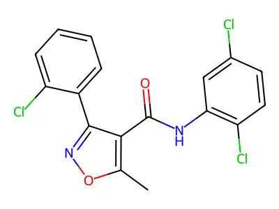 3-(2-chlorophenyl)-N-(2,5-dichlorophenyl)-5-methyl-1,2-oxazole-4-carboxamide structure