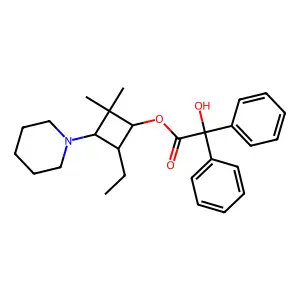 4-Ethyl-2,2-dimethyl-3-(piperidin-1-yl)cyclobutyl hydroxy(diphenyl)acetate structure