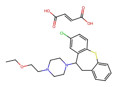 1-(8-Chloro-10,11-dihydrodibenzo(b,f)thiepin-10-yl)-4-(2-ethoxyethyl)piperazine maleate structure