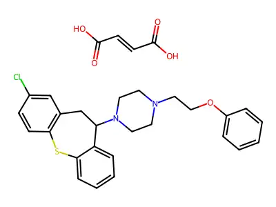 1-(2-Chloro-10,11-dihydrodibenzo(b,f)thiepin-10-yl)-4-(2-phenoxyethyl)piperazine maleate structure