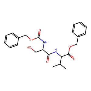 Carbobenzyloxy-L-seryl-L-valine benzyl ester structure