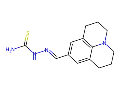 (1-Azatricyclo[7.3.1.05,13]trideca-5,7,9(13)-trien-7-ylmethylideneamino)thiourea structure