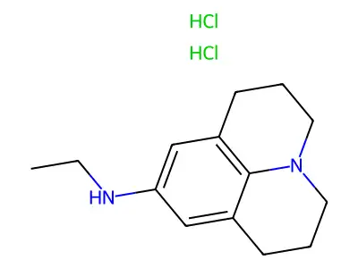 1H,5H-Benzo(ij)quinolizine, 2,3,6,7-tetrahydro-9-ethylamino-, dihydrochloride structure