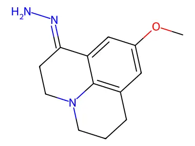 1H,5H-Benzo(ij)quinolizin-1-one, 2,3,6,7-tetrahydro-9-methoxy-, hydrazone structure