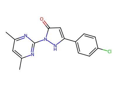 3-(4-chlorophenyl)-1-(4,6-dimethylpyrimidin-2-yl)-1H-pyrazol-5-ol structure