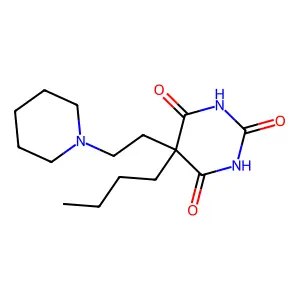 Barbituric acid, 5-butyl-5-(2-piperidinoethyl)- structure