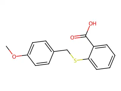 Benzoic acid, 2-[[(4-methoxyphenyl)methyl]thio]- structure