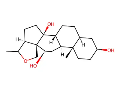 18,20-Epoxypregnane-3,12,14-triol structure