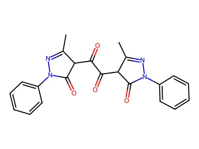 Ethanedione, bis(4,5-dihydro-3-methyl-5-oxo-1-phenyl-1H-pyrazol-4-yl)- structure