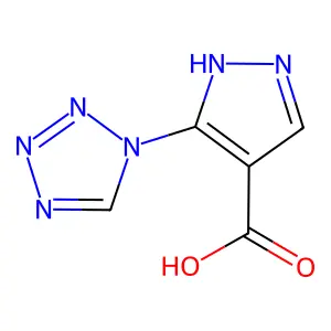 5-(1H-1,2,3,4-tetrazol-1-yl)-1H-pyrazole-4-carboxylic acid structure