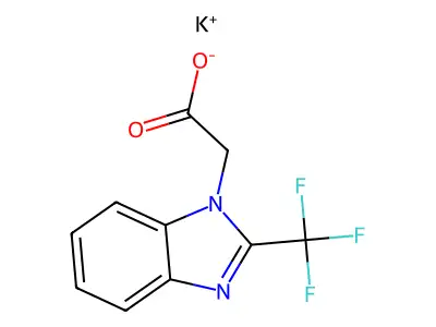 potassium 2-[2-(trifluoromethyl)-1H-1,3-benzodiazol-1-yl]acetate structure