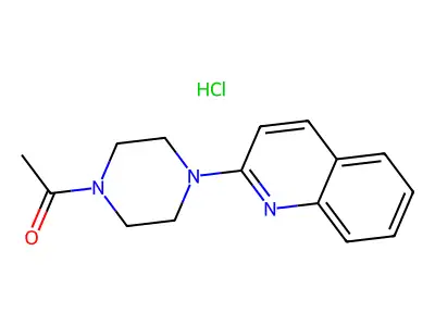 Piperazine, 1-acetyl-4-(2-quinolinyl)-, monohydrochloride structure