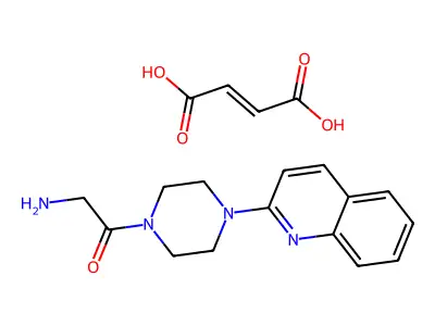 2-Amino-1-(4-quinolin-2-ylpiperazin-1-yl)ethanone;but-2-enedioic acid structure