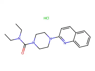 1-Piperazinecarboxamide, N,N-diethyl-4-(2-quinolinyl)-, monohydrochloride structure