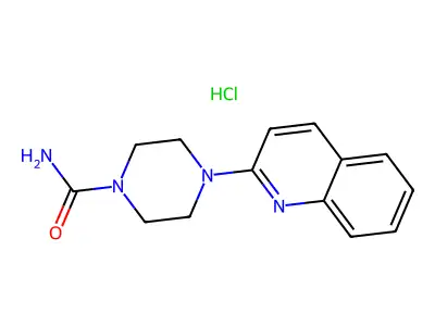 1-Piperazinecarboxamide, 4-(2-quinolinyl)-, monohydrochloride structure