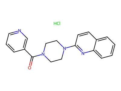 Piperazine, 1-nicotinoyl-4-(2-quinolyl)-, monohydrochloride structure