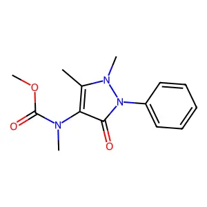 3-Pyrazoline-4-carbamic acid, 5-oxo-N,2,3-trimethyl-, methyl ester, hydrate structure