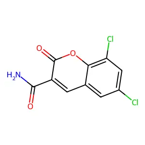 6,8-dichloro-2-oxo-2H-chromene-3-carboxamide structure