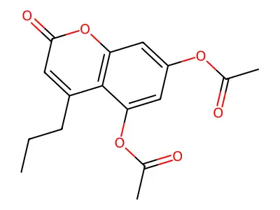 2H-1-Benzopyran-2-one, 5,7-bis(acetyloxy)-4-propyl- structure