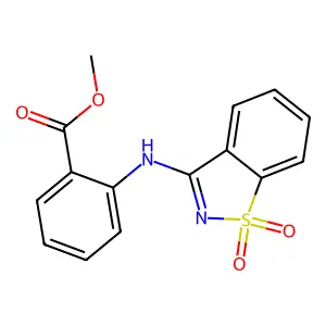 Methyl 2-[(1,1-dioxo-1,2-benzothiazol-3-yl)amino]benzoate structure
