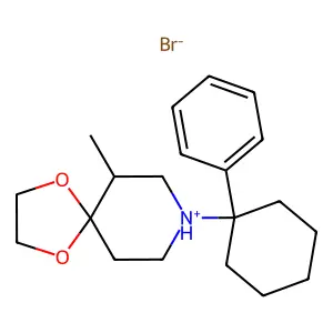 1,4-Dioxa-8-azaspiro(4,5)decane, 6-methyl-8-(1-phenylcyclohexyl)-, hydrobromide structure