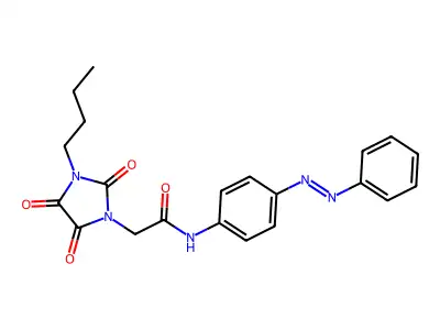 1-Imidazolidineacetamide, 3-butyl-2,4,5-trioxo-N-[4-(2-phenyldiazenyl)phenyl]- structure