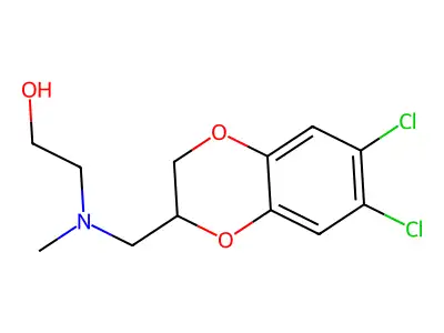 Ethanol, 2-(N-(6(and 7)-chloro-1,4-benzodioxan-2-ylmethyl)-N-methylamino)- structure