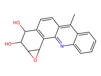1a,2,3,11c-Tetrahydro-6-methyloxireno(3,4)benz(1,2-c)acridine-2,3-diol (1aalpha,2alpha,3beta,11calpha)- structure