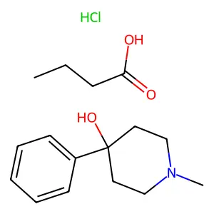4-Piperidinol, 1-methyl-4-phenyl-, butyrate, hydrochloride structure