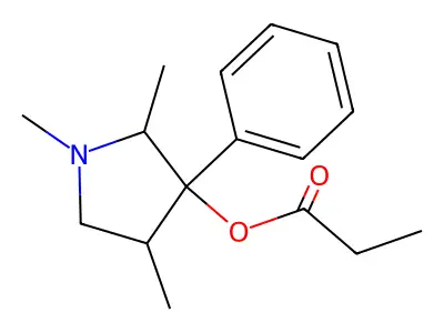 1,2,4-Trimethyl-3-phenylpyrrolidin-3-yl propanoate structure